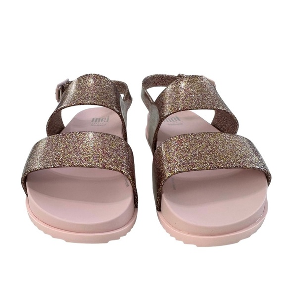New in Box Mini Melissa Pink/Pink Glitter Mel Cosmis Sandals Kids Size 2 - Picture 6 of 13